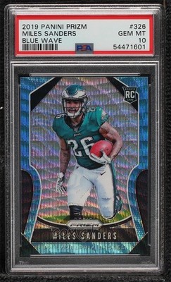 2019 Panini Prizm Rookies Blue Wave Prizm /199 Miles Sanders #326 Rookie RC 4f5