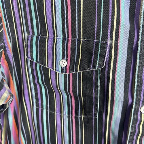 Vintage 90s Wrangler Brushpopper Striped Western Shirt 16-1/2-34 X-Long Tails - Picture 8 of 13