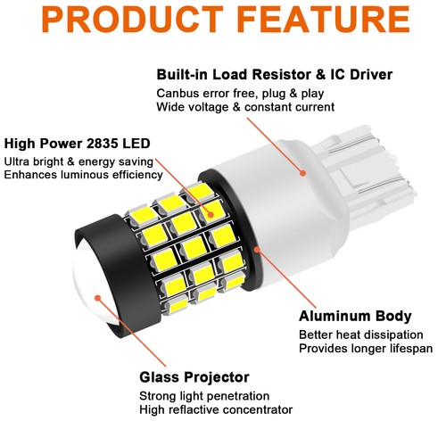 2pc 7440 7443 LED Backup Reverse Light Bulbs Kit for Ford Explorer 2013-2020 - Picture 5 of 10