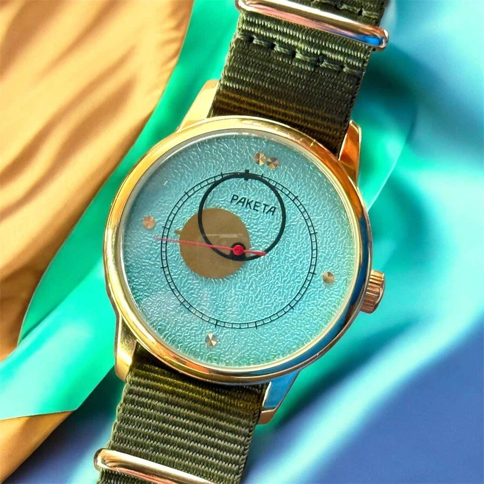 Raketa Copernicus Turquoise Vintage Soviet Automatic Men Watch 90s Sun Dial Rare - Image 3 of 4
