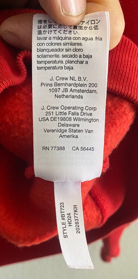 Sudadera con capucha polar J.Crew Heritage para mujer pequeña roja BT723 Pullover Foto 4 de 4