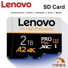 Lenovo High-Speed Micro SD Card 1TB/2TB - Class 10 XC TF Card with Adapter