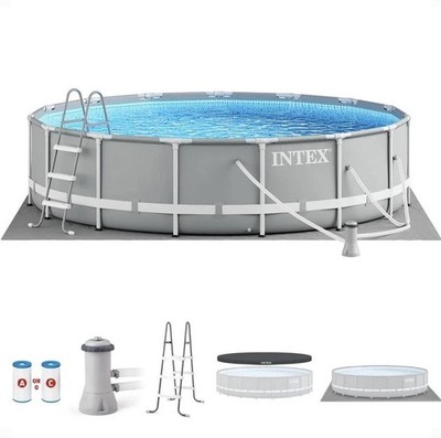 Intex 26723EH 15ft x 42in Prism Frame Above Ground Swimming Pool Set with Filter
