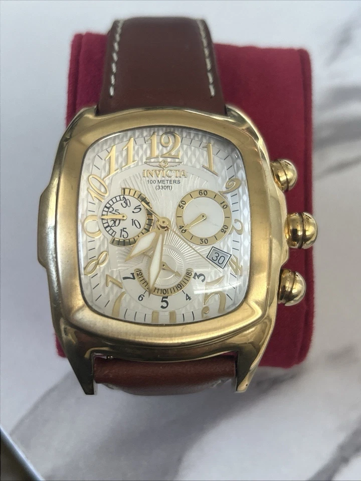 Invicta Lupah Men’s 18444 Swiss Quartz Chronograph • 47mm • Brown Leather Band - Image 2 of 4