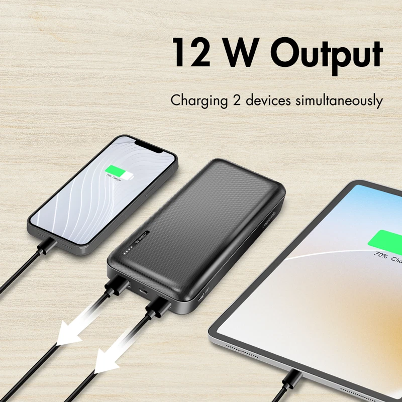 Powerbank 20000mAh USB-C USB-A Schnelllader Handy Smartphone Power-Bank schwarz - Bild 4 von 4