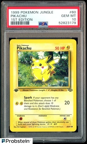 1999 Pokemon Jungle 1st Edition #60 Pikachu PSA 10 GEM MINT