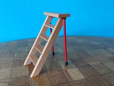 Leiter Klappleiter  Caco  Puppenstube Puppenhaus 1:12 dollhouse ladder