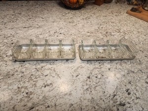 Vintage Freezerette Set of 2 Aluminum Trays Glass, Freezer, Refrigerator