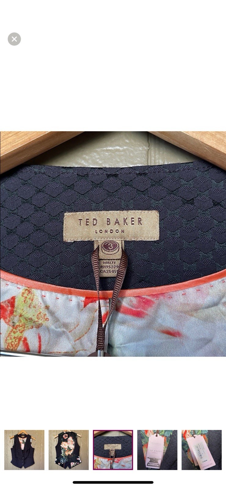 Ted Baker Textured Vest In Diamond Jaqcuard Waistcoat Size 3 image 3