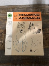 THE ART OF DRAWING ANIMALS Grumbacher Library Vintage Manual 1975 Dogs Cats Bear