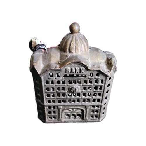Vintage Cast Iron Still Bank AC Williams Penny Building Bank 1920s