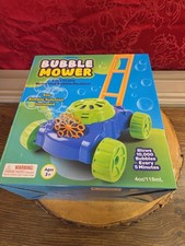 Kids Auto Bubble Lawn Mower Machine Blower Garden Party Toddler Toy Fun Gift