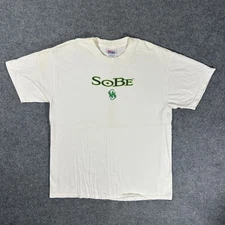 *RARE* Vintage Sobe Energy Drink Promo Shirt Lizzard Mens White - Size Large