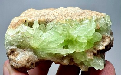 184 Gram Extremely Rare !!! Green Aragonite Crystal Specimen  @Afg