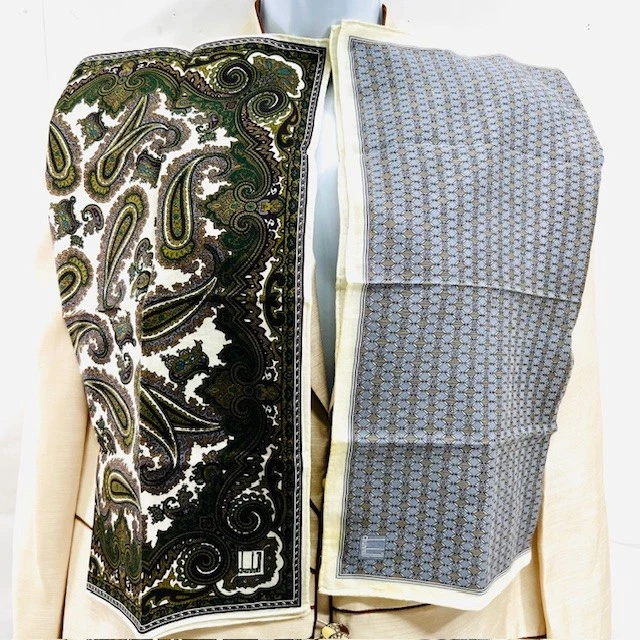 (3) MEN HANDKERCHIEF DUNHILL -CALVIN KLEIN COTTON POCKET SQUARE 18” Gray(Select - Image 3 of 4