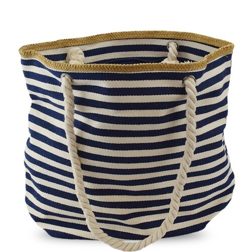 Bolso de playa shopper grande a rayas con estampado de ancla adorno de rafia marítimo nuevo - Imagen 43 de 46