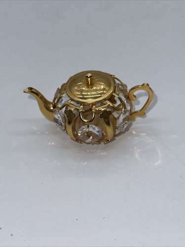 VTG Swarovski Austrian “Crystal Temptations” 24k Gold Plated Teapot Estate Piece - Picture 14 of 15