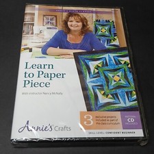 Annie's Crafts Learn To Paper Piece DVD Pattern CD Nacy McNally New Sealed