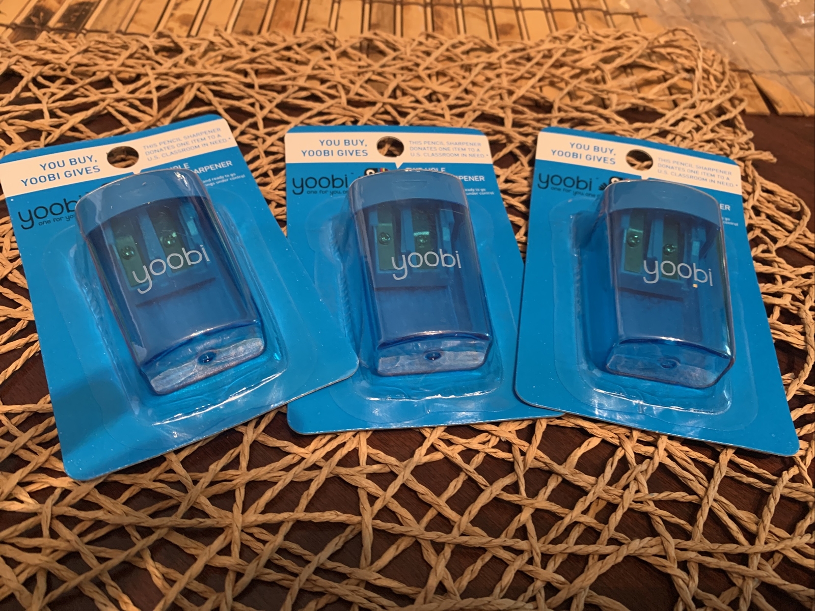 Two Hole Pencil Sharpeners Blue Yoobi. BRAND NEW in packaging. Pack