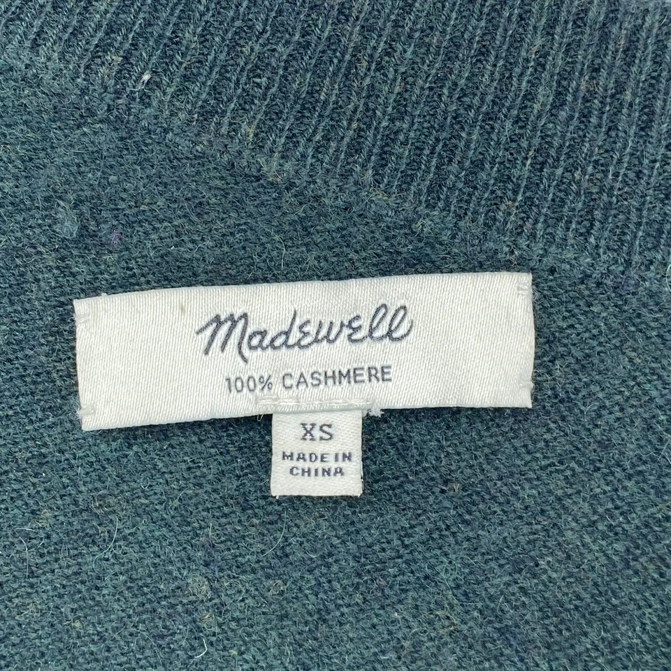 Suéter jersey verde MADEWELL para mujer XS 100 % cachemir Foto 4 de 4
