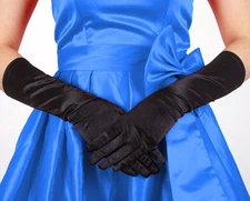 Wedding Party Elegant Women Lady Evening Dress Gloves Black/ White