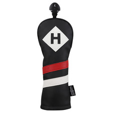 Majek Retro Golf Hybrid Headcover Black Red White Vintage Leather Style