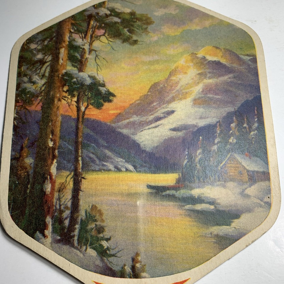 1930’s Falstaff Beer St Louis Adv Hand Fan Higginsville Missouri Winter