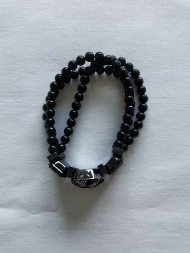 AVON BLACK LACE BEADED STRETCH BRACELET - STYLISH - RARE - BOXED - Picture 8 of 11