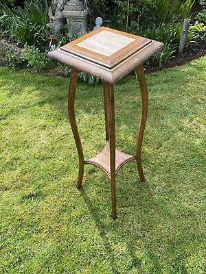 Buy Oak Marble Inlaid Plant Stand