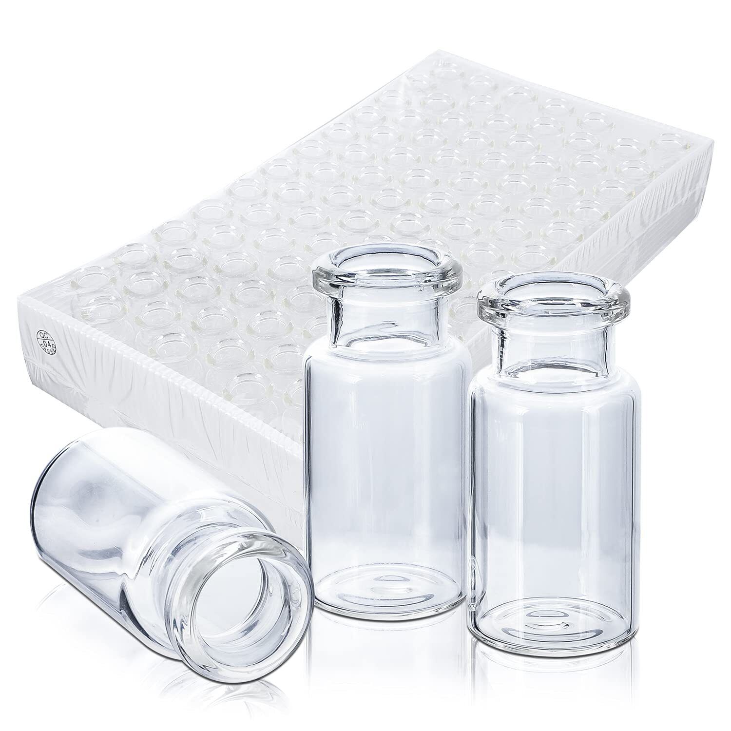 1000PCS 10mL Simple Vial Clear Glass Bottle Headspace 20mm Crimp Top Flat Bottom