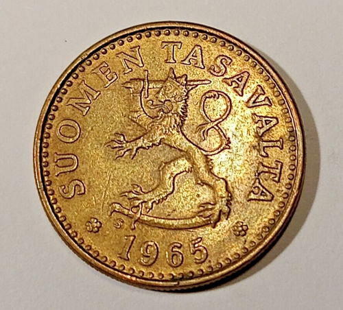 * Finlandia * 10 penniä * 1965 * Alluminio-Bronzo * Condizione 1+ ** - Foto 1 di 2