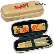 New! RAW CONE WALLET - ZIPPER CASE HOLDS KING SIZE PRE-ROLLS/Rolling Paper Packs