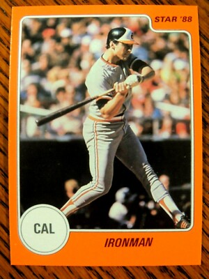 CAL RIPKEN 1988' THE STAR COMPANY ORANGE  '' IRON MAN ''  CARD #8    ORIOLES   HOF