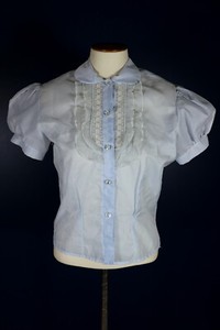baby blue ruffle blouse