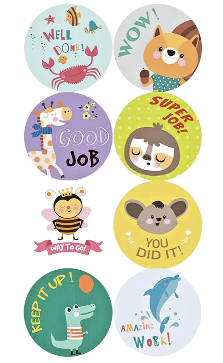 Positive Reward Merit Stickers  2.5cm 50/100p Kids Teacher Classroom Award Party