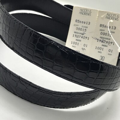 VTG Alcott & Andrews Genuine Crocodile Leather Black Men