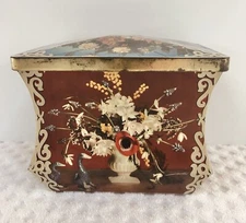 Edward Sharp & Sons of Maidstone Kent Made in England Tin w Lid Flowers Floral