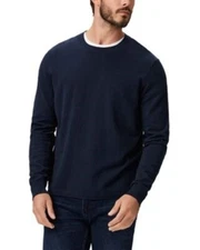 PAIGE Sweater Mens Small Navy Pullover Crew Organic Cotton Wool CHAMPLIN $199
