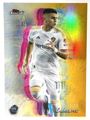 GABRIEL PEC #/50 GOLD HOLOGLOW 2024 Topps FINEST MLS SOCCER LA GALAXY RC 🔥