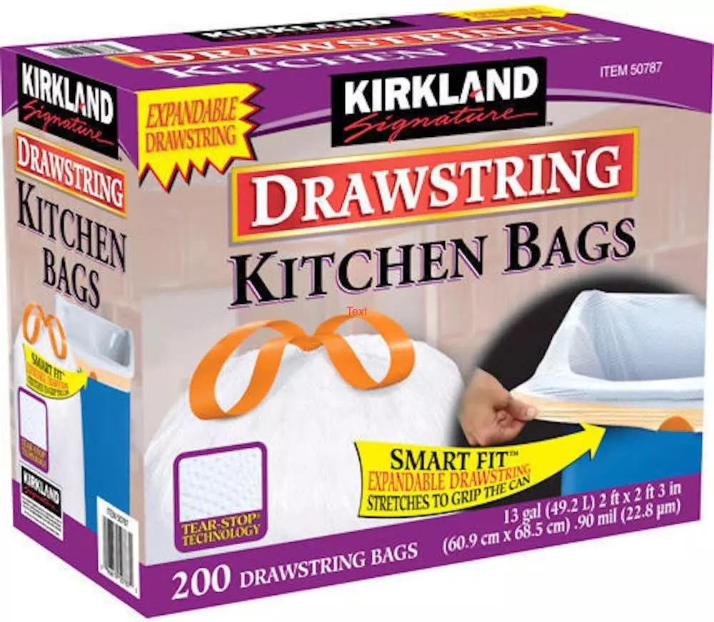 Kirkland Signature 13 Gallon 200 Ct Carton 100% Recyclable Heavy Duty Trash  Bags