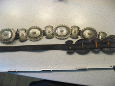 Native American Navajo Sterling Silver Concho Belt  Buckle Signed Gary Begay