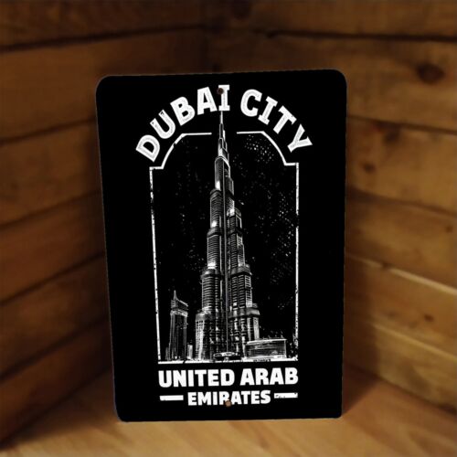 Letrero de póster de metal arte de viaje de la ciudad de Dubai Burj Khalifa - Imagen 2 de 2