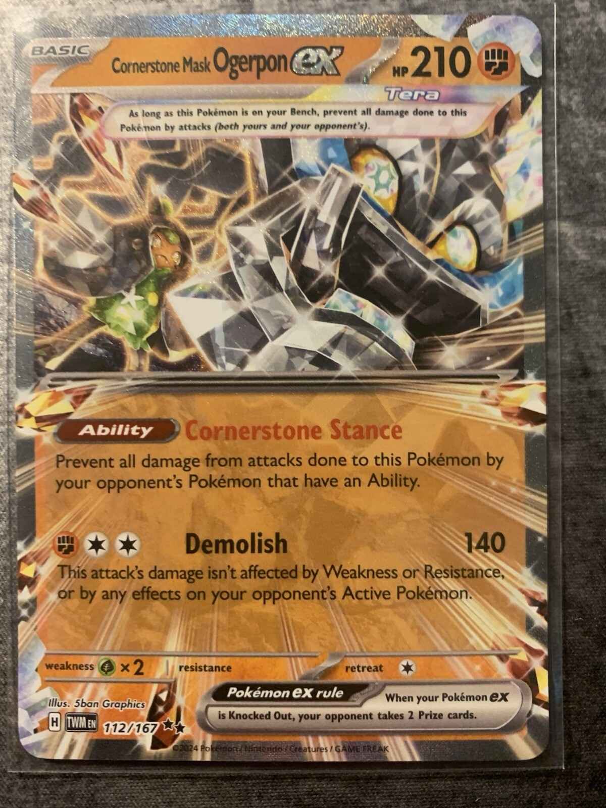CORNERSTONE MASK OGERPON EX 112/167 MASK OF CHANGE POKEMON TCG