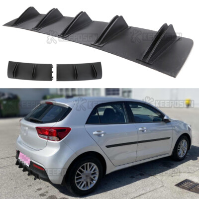 Kia Rio Rear Diffuser Kia Rio Sedan/Hatchback Fins Wing Rear Diffuser Bumper Spoiler Lip ...