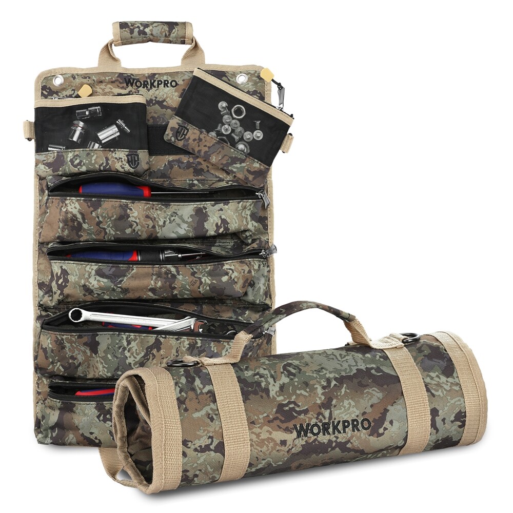 Roll Up Tool Bag Heavy Duty Tool Organizer Pockets Tool Roll Organizer