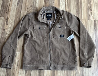 BILLABONG OUTERWEAR COLLECTION Lサイズ NWT ~ Billabong Brown Corduroy Zip Front Lined Coat Mens M MSRP