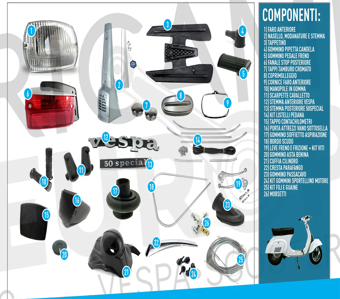 Vespa Ricambi Piaggio Non Originali KIT RICAMBI PER PIAGGIO VESPA