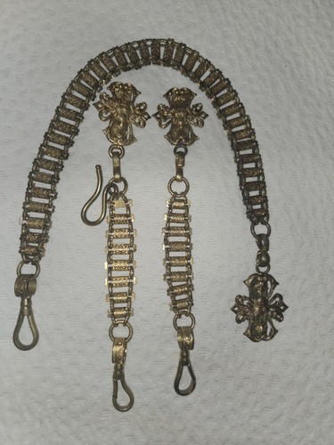 Knights Templar Sword Belt hanger chains, set of 3, gold, vintage