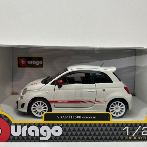 Bburago 1/24 ABARTH 500 esseesse White Bburago Abarth Esse Esse Mini Car Model C - Picture 3 of 7