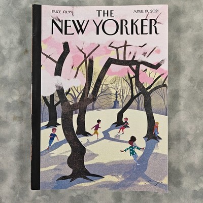 The New Yorker Magazine April 19, 2021 Cherry Blossoms Central Park Cover £8.99